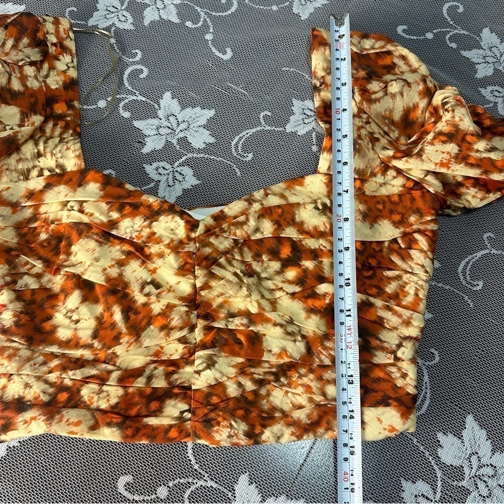 Zara Ruched Floral Crop Top Sz Medium NWT - Picture 11 of 12